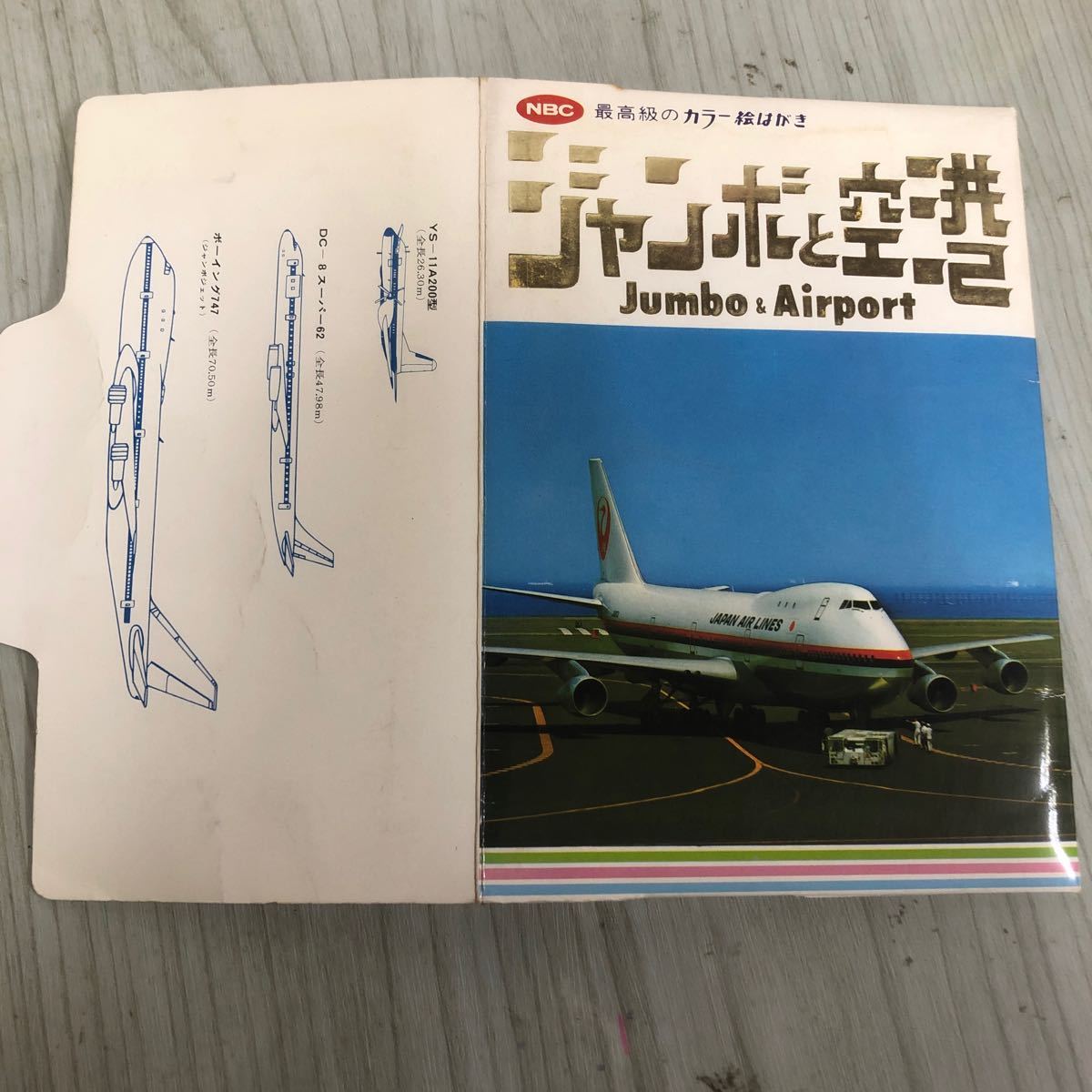 ◇NBC 最高級のカラー絵はがき 12枚入 ジャンボと空港 Jumbo&Airport 国際協商株式会社 YS-11A200型 DC-8 スーパー62 ボーイング747 シミ有_画像3