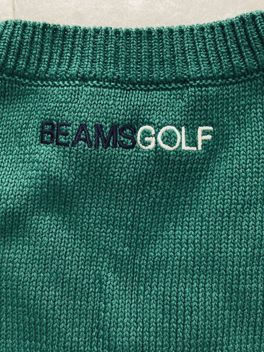 新品◆BEAMS GOLF ビームスゴルフ　ロゴ刺繍　ニットベスト　メンズ　Lサイズ　ストレッチ　定価 19,000円_画像8