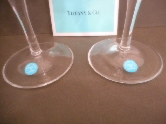 TIFFANY & Co ティファニー フローレット クリスタル ワイングラス 2客 ペア _画像4