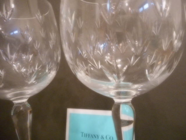TIFFANY & Co ティファニー フローレット クリスタル ワイングラス 2客 ペア _画像5