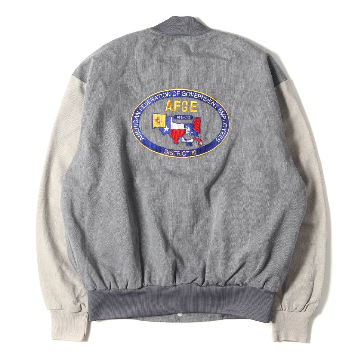 90s ジャケット サイズ:L 企業ロゴ刺繍 袖切替 デニム スタジャン 90年代 USA製 Nemesis ネメシス アウター ブルゾン ヴィンテージ 古着