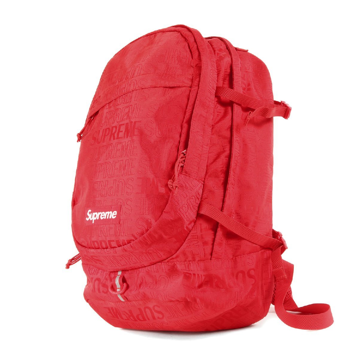 Supreme シュプリーム 19SS ブランドロゴ 柄 コーデュラナイロン バックパック Backpack カバン リュック レッド 赤 ブランド