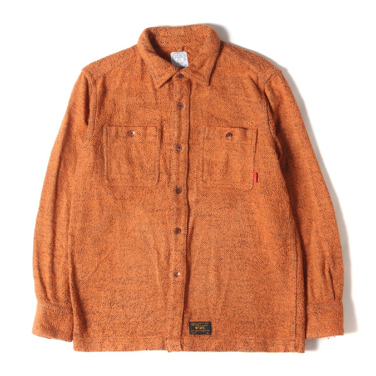 WTAPS ダブルタップス シャツ サイズ:M 16AW ヘビーフランネル 長袖 シャツ UNION LS 01 オレンジ トップス カジュアルシャツ ブランド