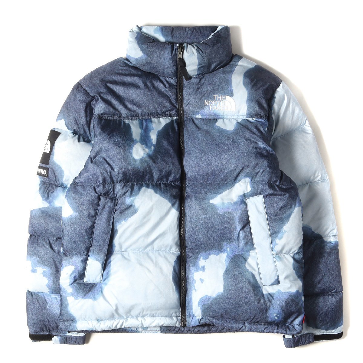 Supreme シュプリーム 21AW THE NORTH FACE ブリーチド デニム プリント ヌプシ ダウン ジャケット Bleached Denim Print Nuptse Jacket L