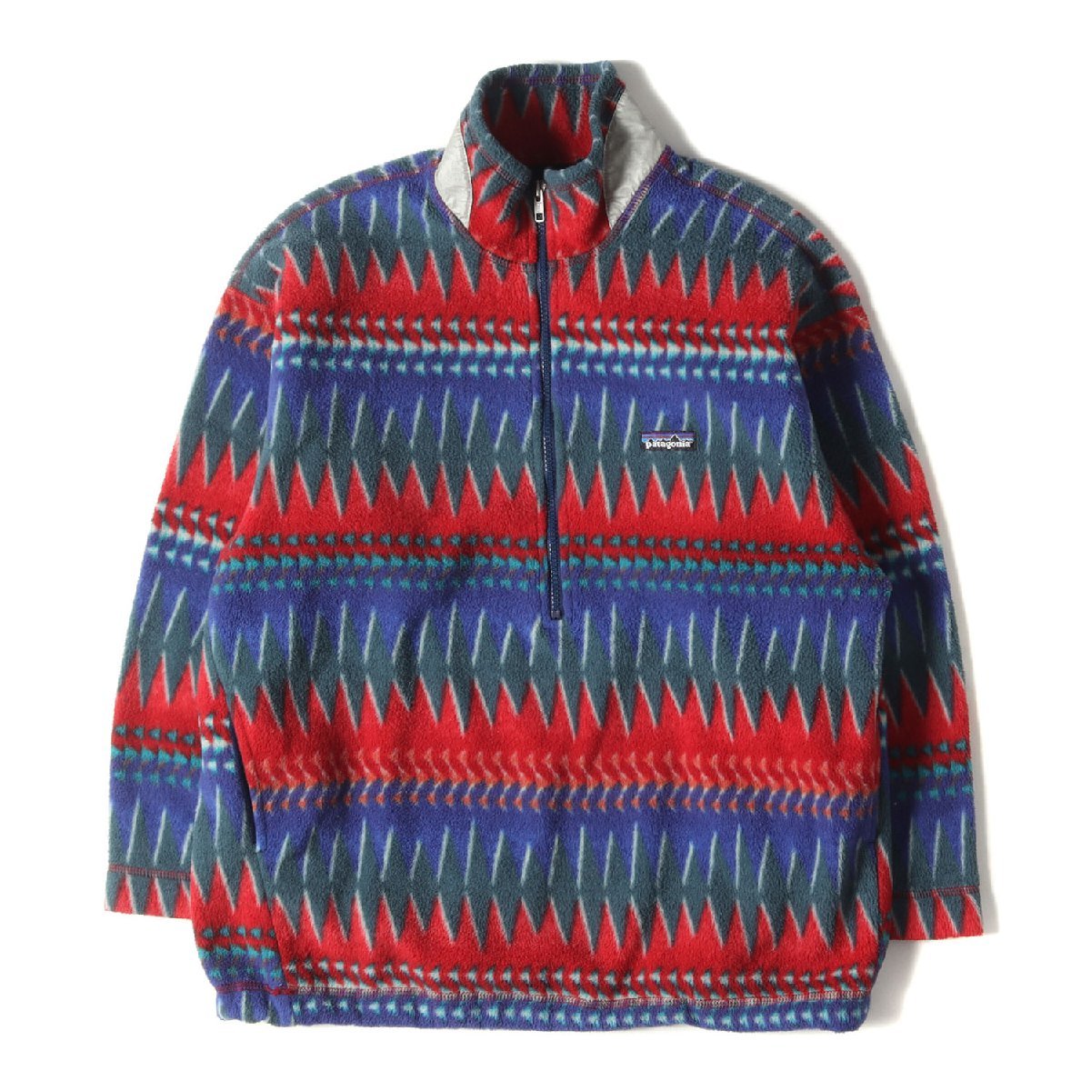 Patagonia パタゴニア ジャケット サイズ:KIDS14(メンズM位) 90s ミネハハ柄 ハーフジップ フリース 1996年 / USA製 レッド ブルー 赤青