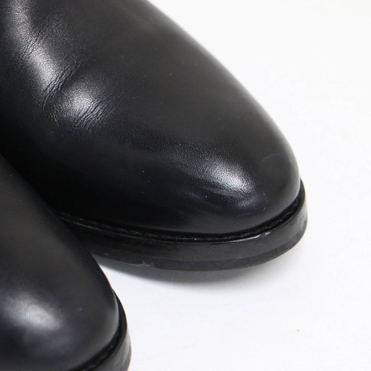 CORSO ROMA 9koruso Rome boots long boots shoes shoes black black 38(24.0cm) low heel plain tu leather boots beautiful .