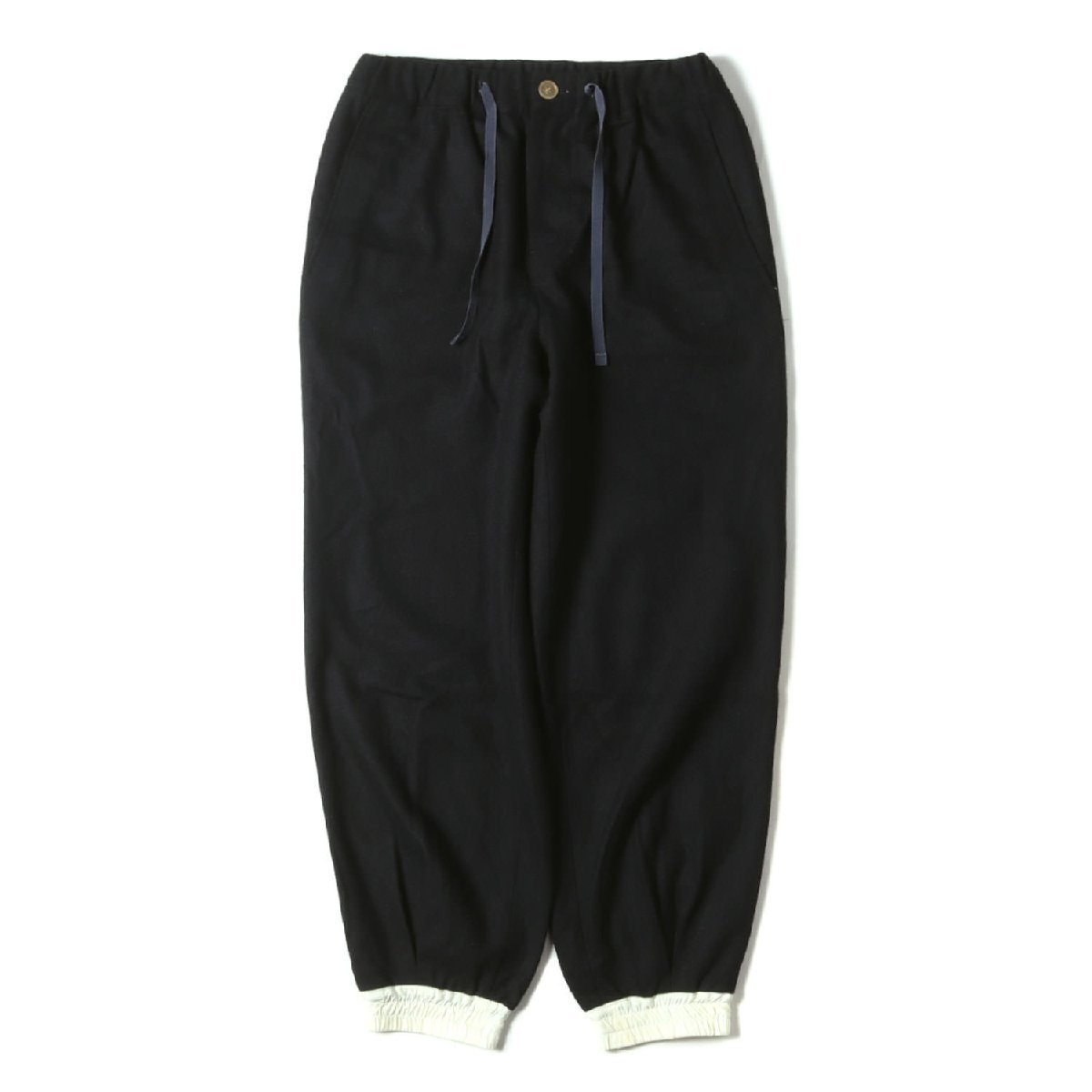 DIGAWEL ディガウェル パンツ サイズ:0 リブ ウール イージー パンツ ブラック 黒 日本製 ブランド ボトムス ズボン リラックス シンプル