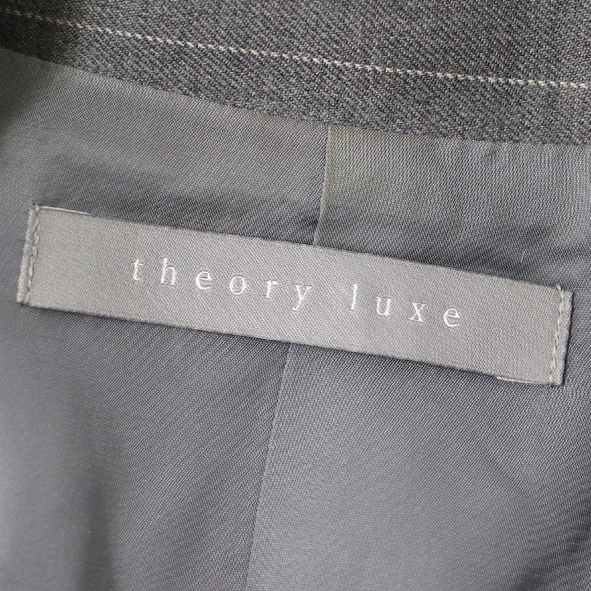 theory luxe セオリーリュクス スーツ セットアップ グレー 30(0～3号) ジャケット パンツ ピンストライプ 1B トラウザー テーパード_画像3