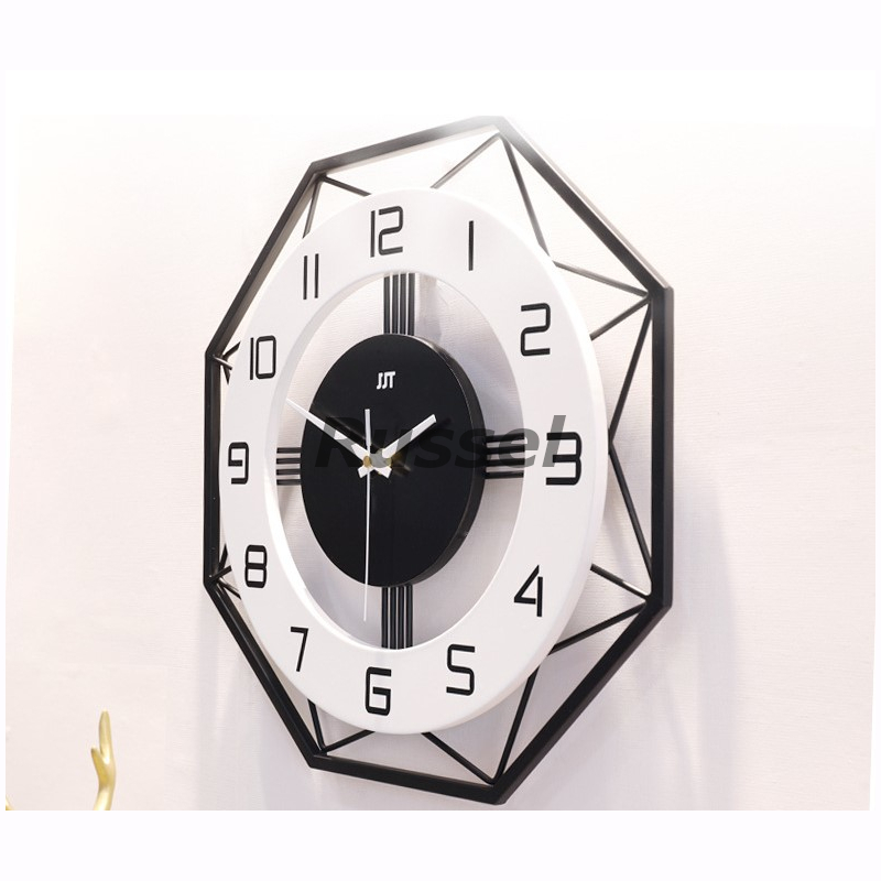 掛け時計 ポリゴンライン アート おしゃれ かわいい インテリア 北欧 静音 連続秒針 モダン スタイリッシュ 壁掛け 時計 ウォール クロックの画像5