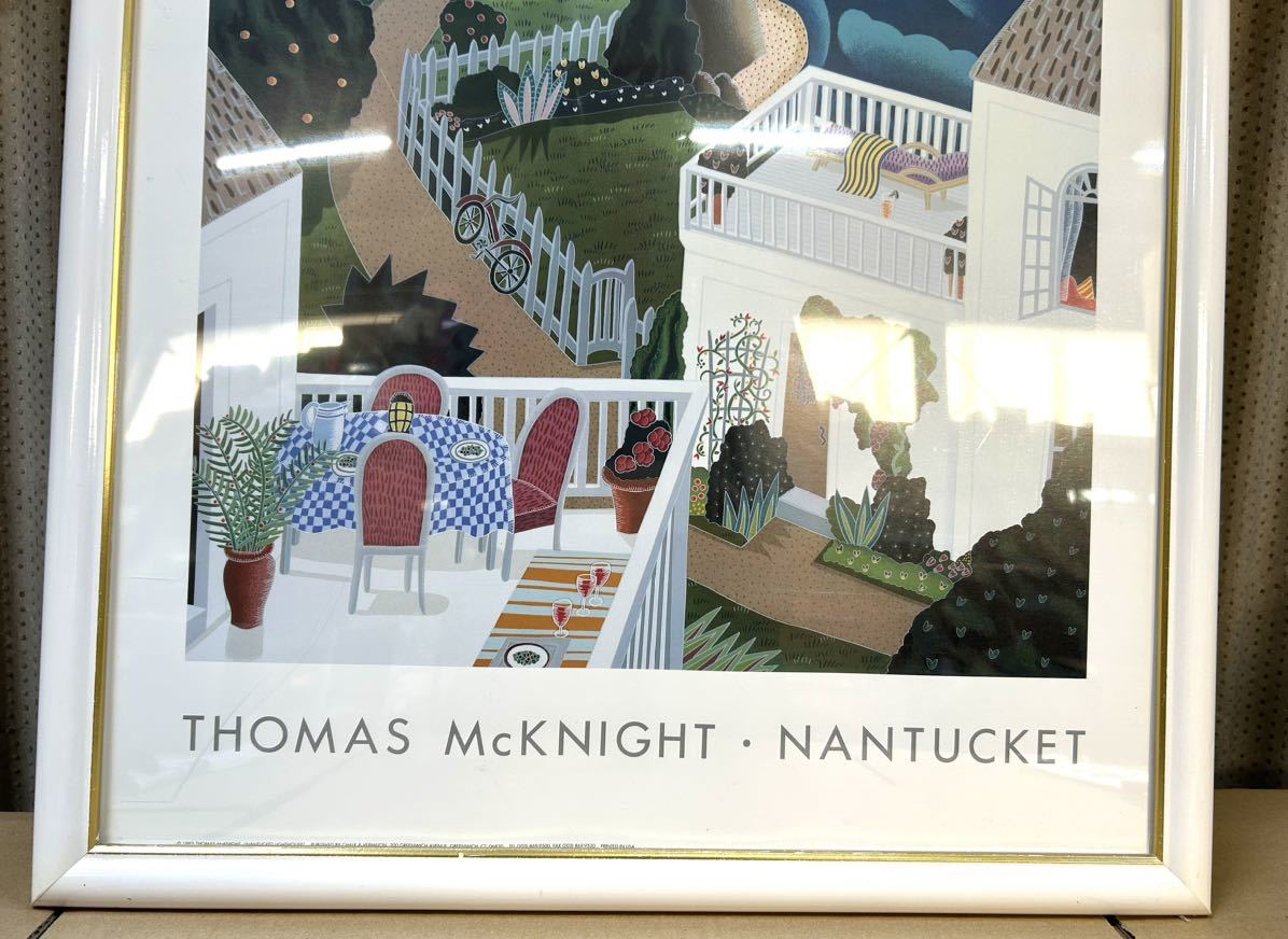 【た-11-134】THOMAS McKNIGHT トーマスマックナイト NANTUCKET アートポスター コピーライト1993年 101cm×54cm 真作レプリカ 中古_画像7