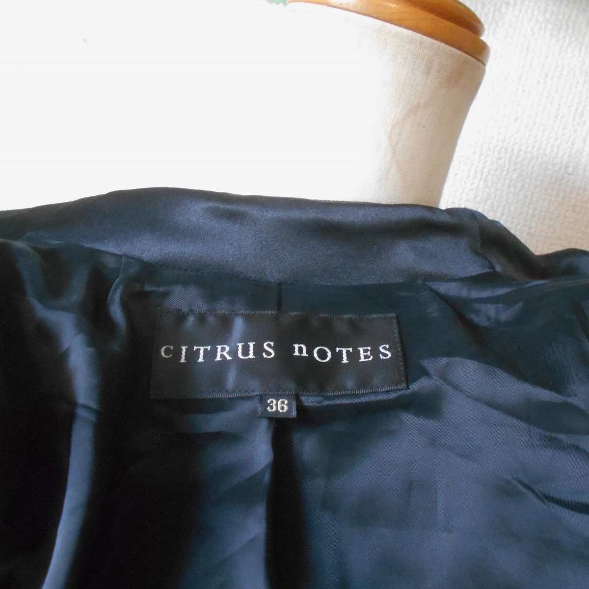 シトラスノーツ CITRUS nOTES ジャケット レディース 36 ブラック ベルベット ベロア 日本製_画像7