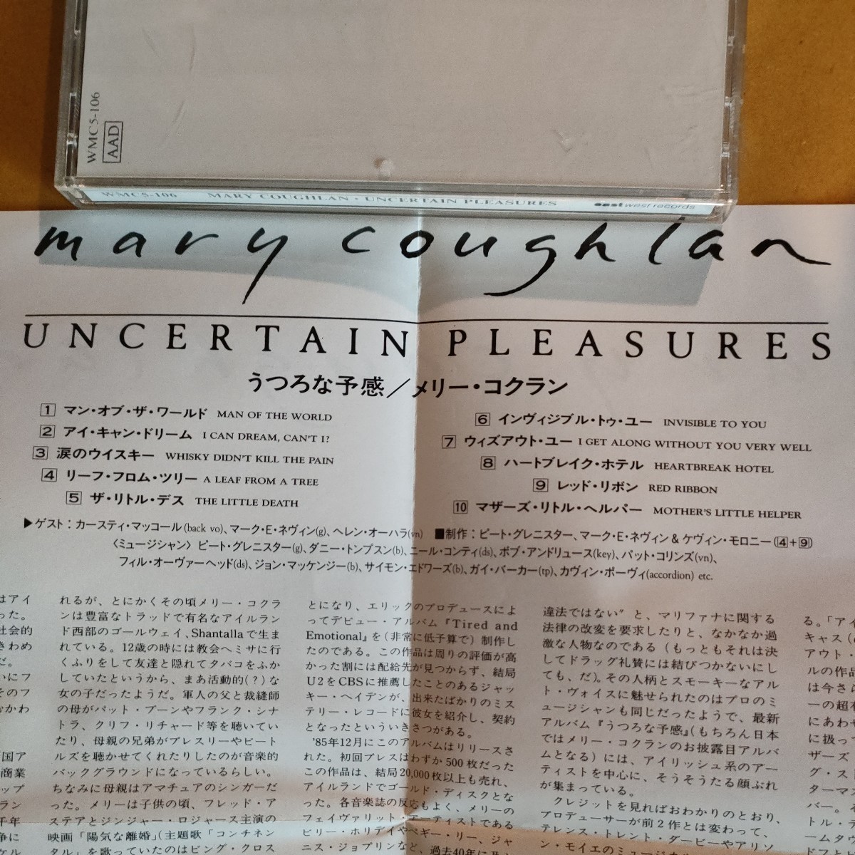 MARY COUGHLAN. UNCERTAIN PLEASURES メリー・コクラン/うつろな予感_画像3