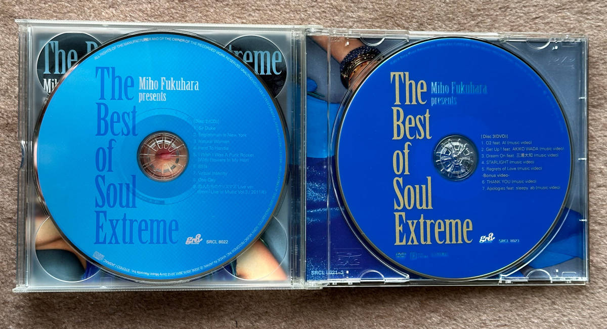 3枚組 2012年 SRCL-8021 福原美穂 福原 みほ The Best of Soul Extreme 初回生産限定盤 カバー集・MV DVD・解説付き_画像3