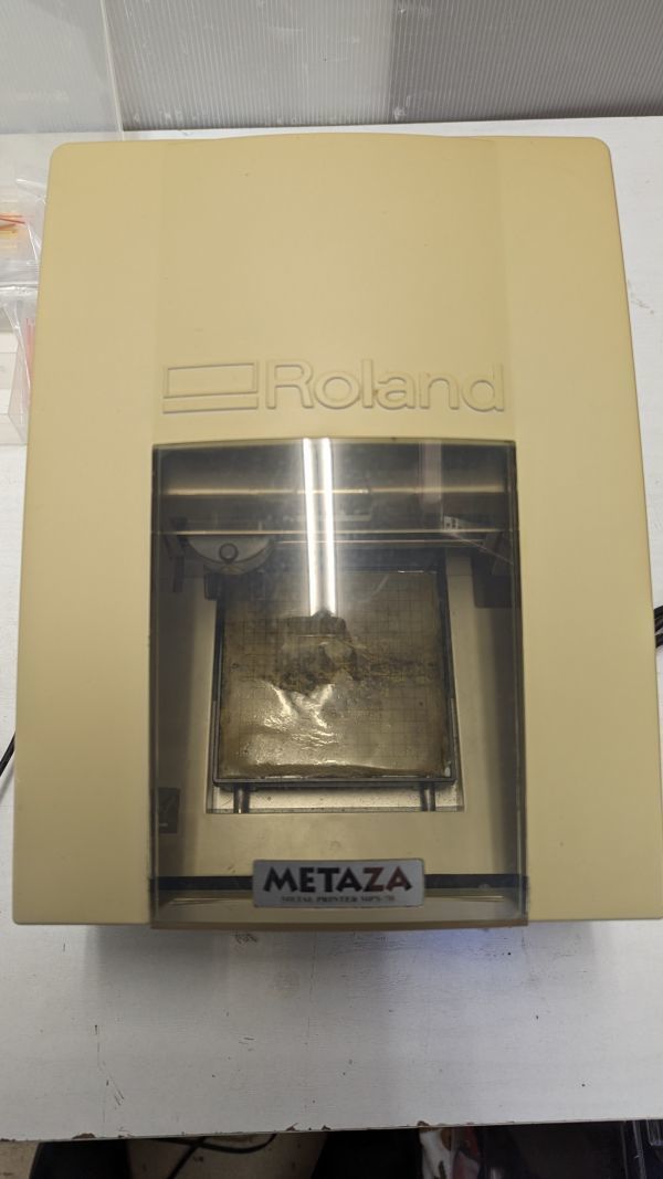 $ Roland METAZA ローランド メタザ メタルプリンター MPX-70 打刻機 彫刻機 迷子札未使用大量_画像2