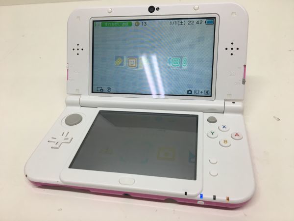 !! Nintendo New ニンテンドー3DS LL 本体 RED-001 ピンク×ホワイト タッチペン欠品 動作確認済み_画像1