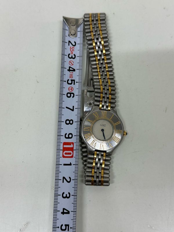 ♯【Cartier】カルティエ　マスト21　クオーツ腕時計　電池交換済　稼働品　GP×SS　中古美品_画像10
