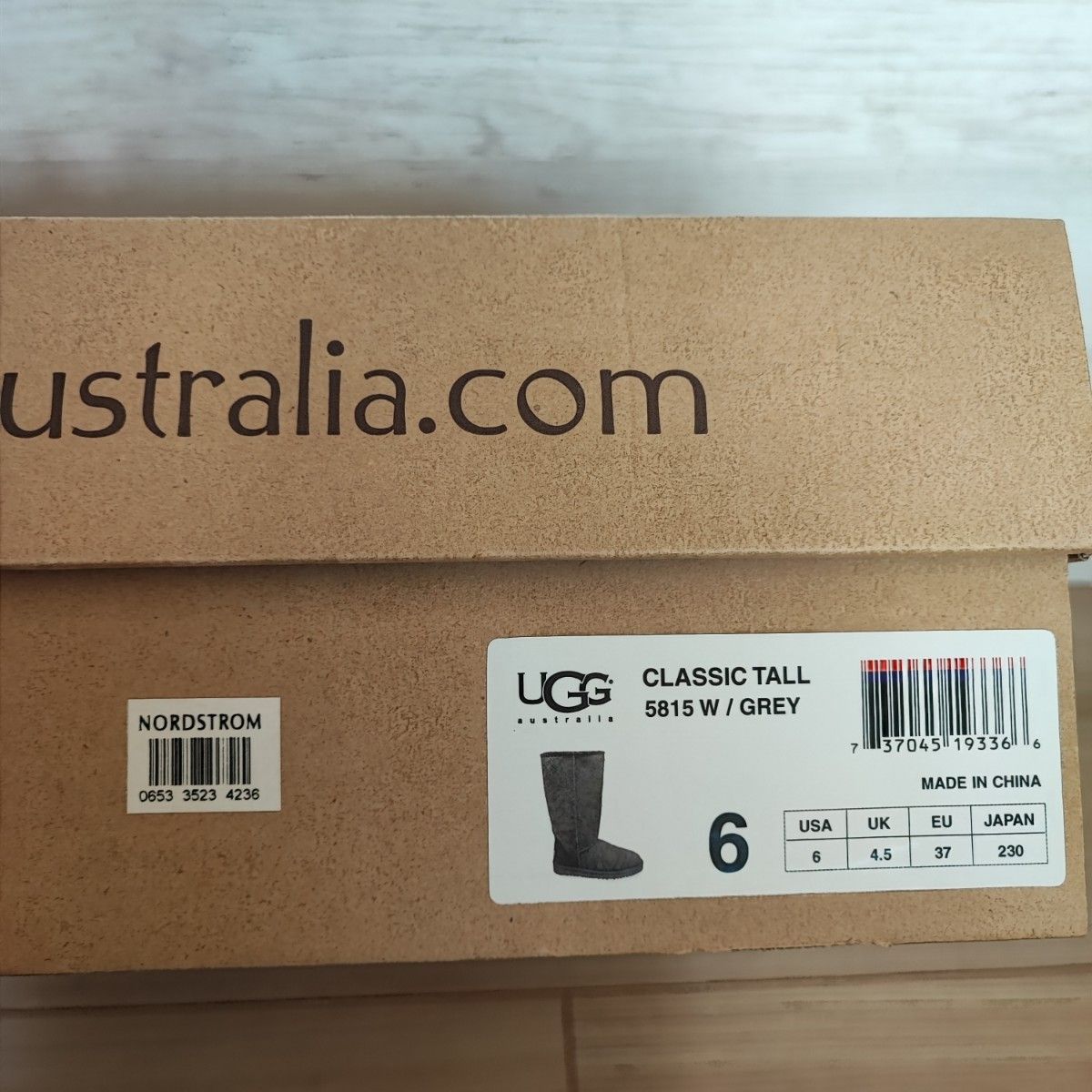 美品  UGG  アグ ロング ブーツ CLASSIC TALL 5815 W グレー 23cm