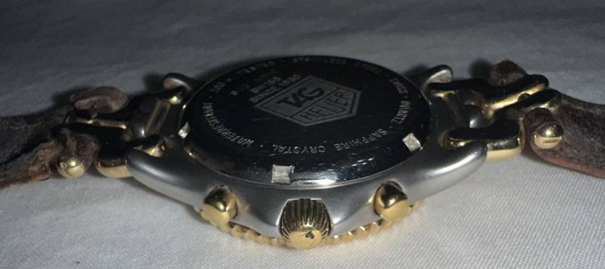 タグホイヤー QZ S35.406 セル プロフェッショナル200M ゴールド文字盤 クロノ デイト メンズ腕時計 訳あり ジャンク品 本物保証_画像10