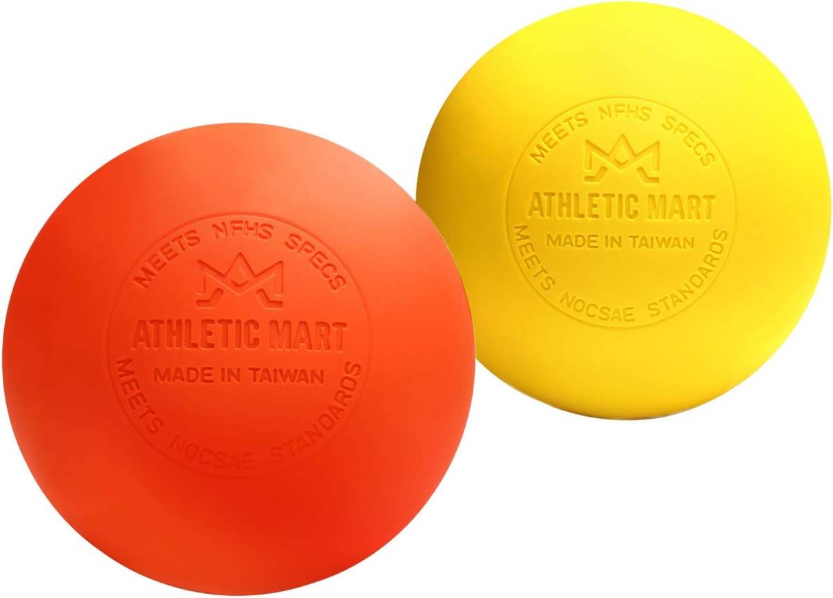 ATHLETIC MART マッサージボール 2個 [収納袋つき] ラクロスボール 公式試合球 ストレッチボール 筋膜リリース 肩_画像1