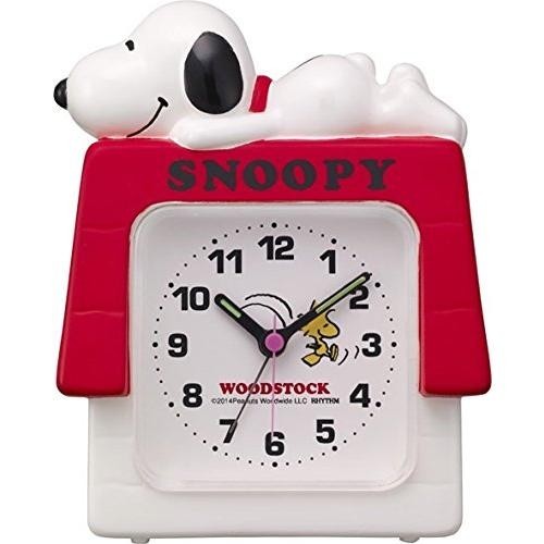 リズム(RHYTHM) SNOOPY (スヌーピー) 目覚まし時計 キャラクター アナログ 電子音 3D 白 R551 4SE551MS03