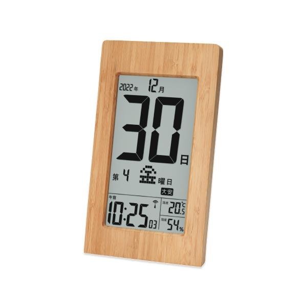 日めくりカレンダー 天然竹 電波時計 和風 温度計 湿度計 見やすい シンプル 正確 置き時計 掛け時計 おしゃれ デジタル 卓上 時計 電波_画像2