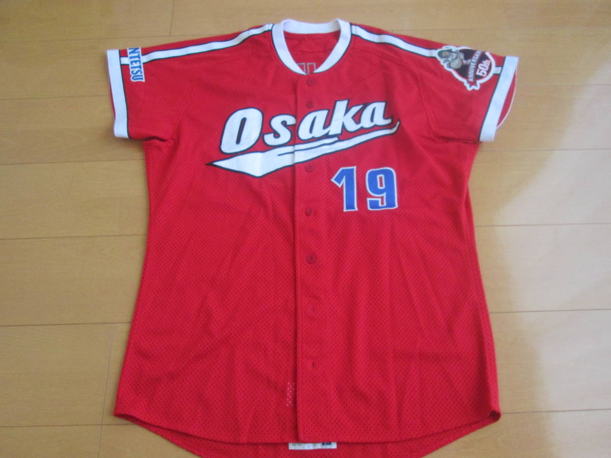  Osaka close iron Buffaloes red . origin .#19 illusion. red Uni 1999 year OSAKAva- John 
