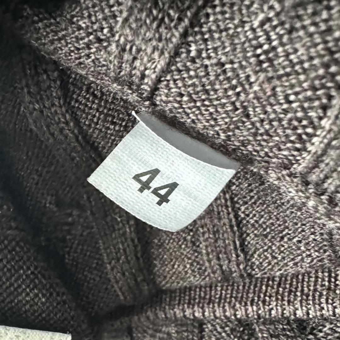 GRAN SASSO グランサッソ ウール クルーネック ケーブル ニット セーター 44 ブラウン 茶 プルオーバー メンズ イタリア製 長袖 国内正規_画像8