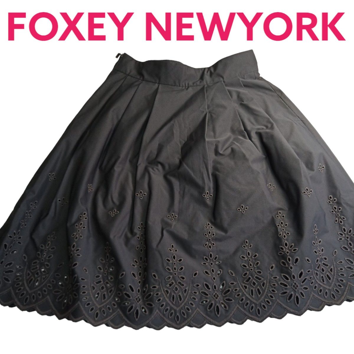 ★極美品★ FOXEY NEWYORK フォクシーニューヨーク フォクシー スカート Skirt 花柄 ダークグレー ボトムス