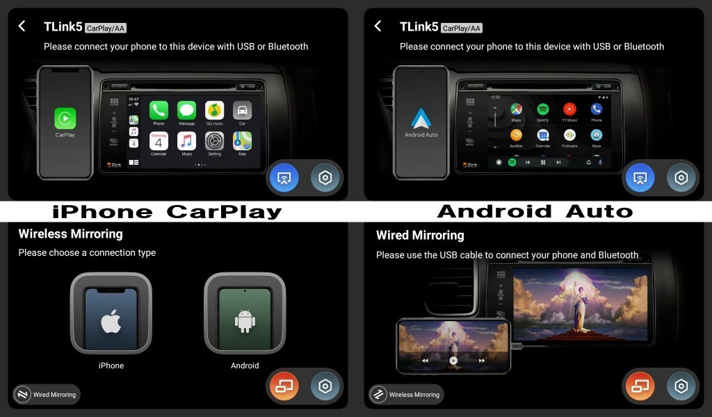 10インチ RK1 系 ステップワゴン 専用 パネル iPhone CarPlay アンドロイド ナビ ディスプレイオーディオ 画質 新品 バックカメラ付_iPhone CarPlay&Android Auto対応
