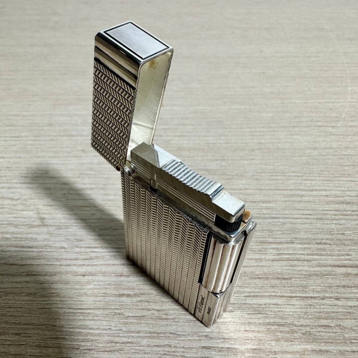 【美品】 ST DUPONT ST デュポン ガスライター SILVER シルバーカラー ライター 箱 付属品付き_画像9