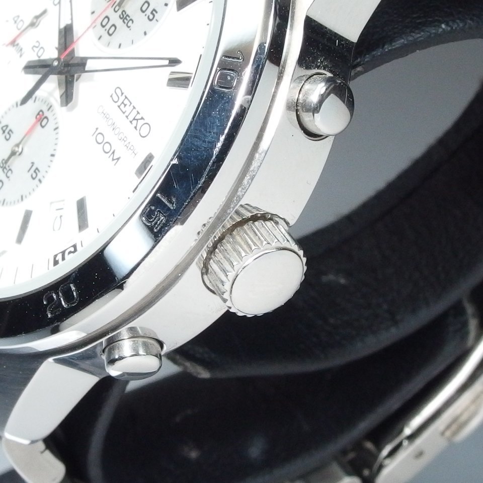 【電池交換済　美品】 SEIKO セイコー 4T57-00K0 SS クオーツ クロノグラフ シルバーカラー メンズ 腕時計「22721」_画像4