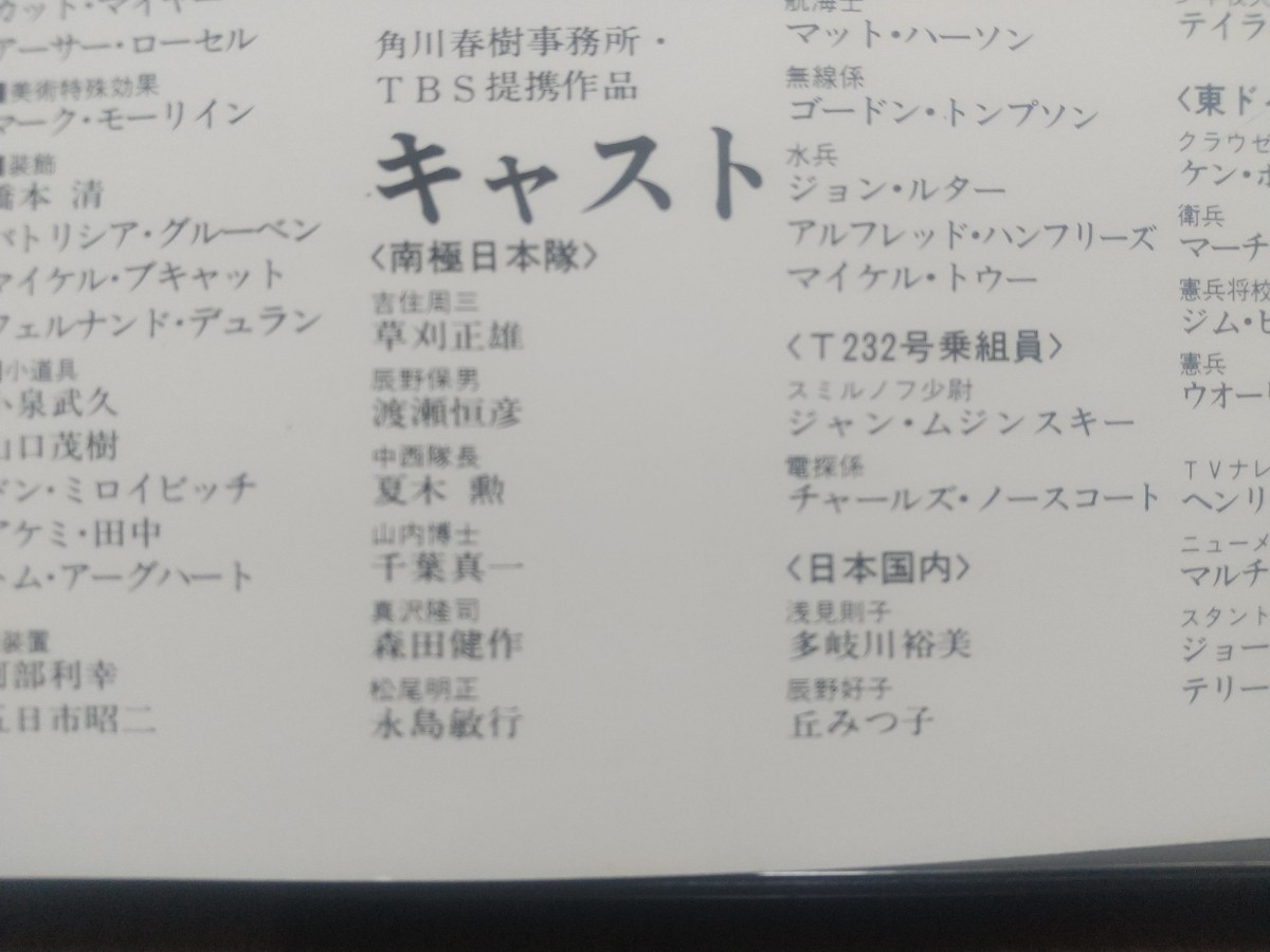 【シネマパンフレット】復活の日 昭和55年 小松左京原作 草刈正雄 渡瀬恒彦 夏木勲 千葉真一 森田健作 他_画像4