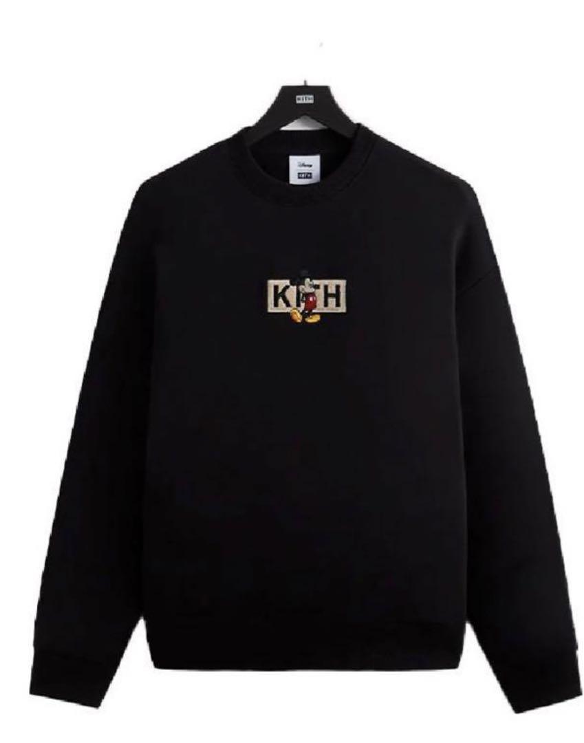 2XL Disney Kith for Mickey & Friends Cyber Monday Mickey Classic Logo Crewneck Black ミッキー クラシック ロゴ クルーネック 黒