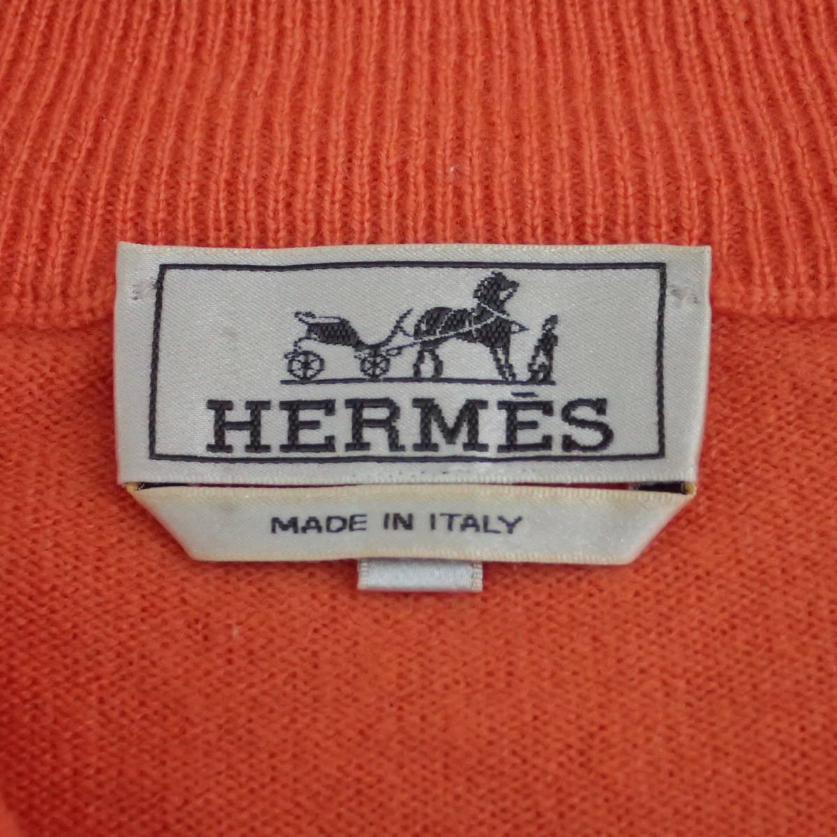 ■ Hermes ■ エルメス カシミア オレンジ メンズ ジップ ニット サイズ XXL_画像3