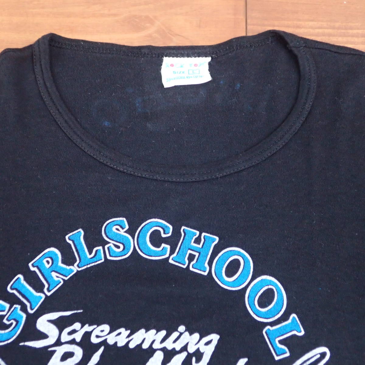 ■ 80s Girlschool Vintage T-shirt ■ ガールスクール ヴィンテージ Tシャツ 当時物 本物 バンドT ロックT _画像5