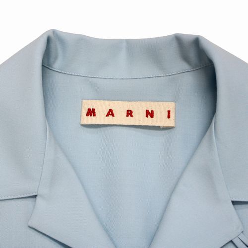 MARNI マルニ 23SS トロピカルウール オープンカラー ボーリングシャツ 48 ブルー_画像3