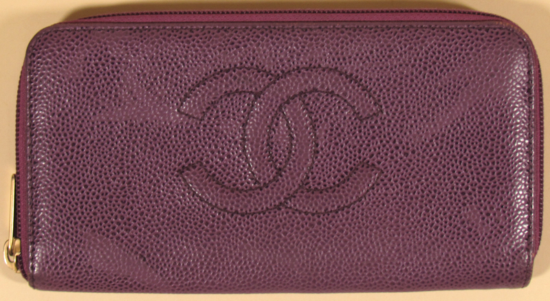 CHANEL(シャネル)財布,レザー,パープル,中古