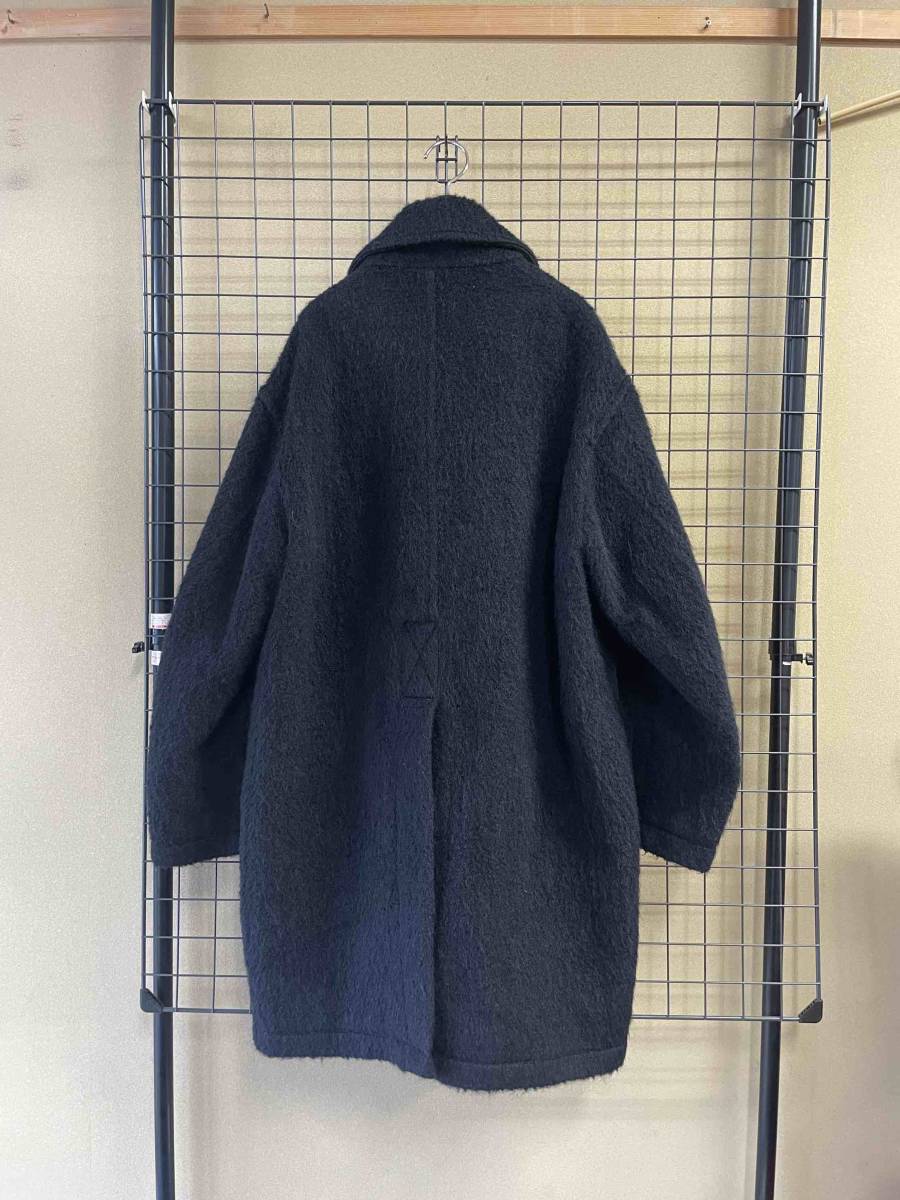 【Name./ネーム】Wool Mohair Chester Coat size1 MADE IN JAPAN ウール×モヘヤ シャギー チェスターコート オーバーコート ブラック_画像6