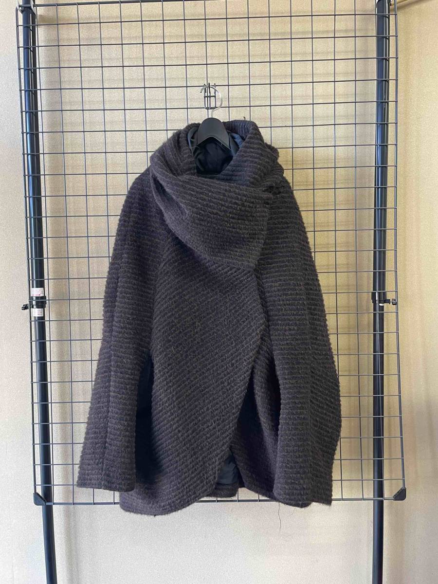 【TOGA/トーガ】TOGA ARCHIVES ALPACA WOOL Hooded Coat sizeM MADE IN JAPAN アルパカ ウール ボリュームネック フーデッド コート _画像1