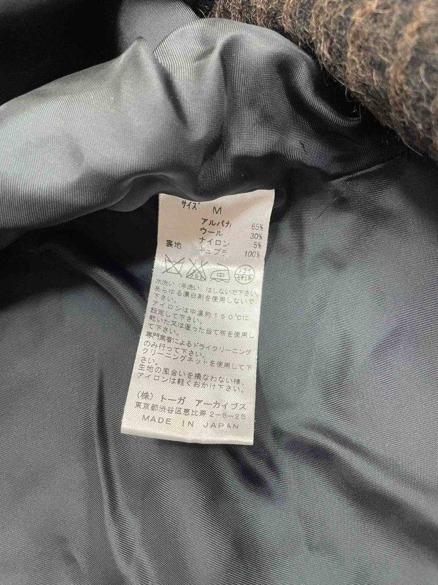 【TOGA/トーガ】TOGA ARCHIVES ALPACA WOOL Hooded Coat sizeM MADE IN JAPAN アルパカ ウール ボリュームネック フーデッド コート _画像10