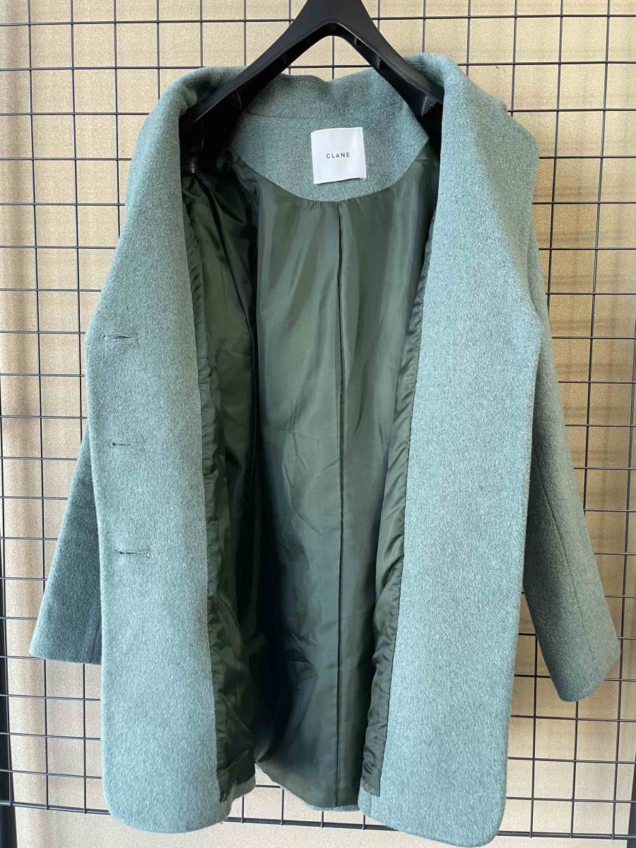 【CLANE/クラネ】WOOL SHORT COAT size36 ウール ショートコート チェスターコート オーバーサイズ テーラードジャケット_画像4