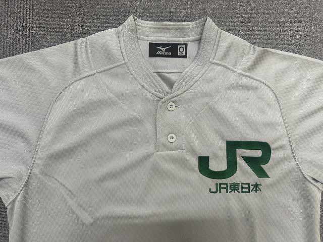 JR東日本 野球 トレーニングウェア ベースボールシャツ Size-O　ミズノ 社会人野球_画像3