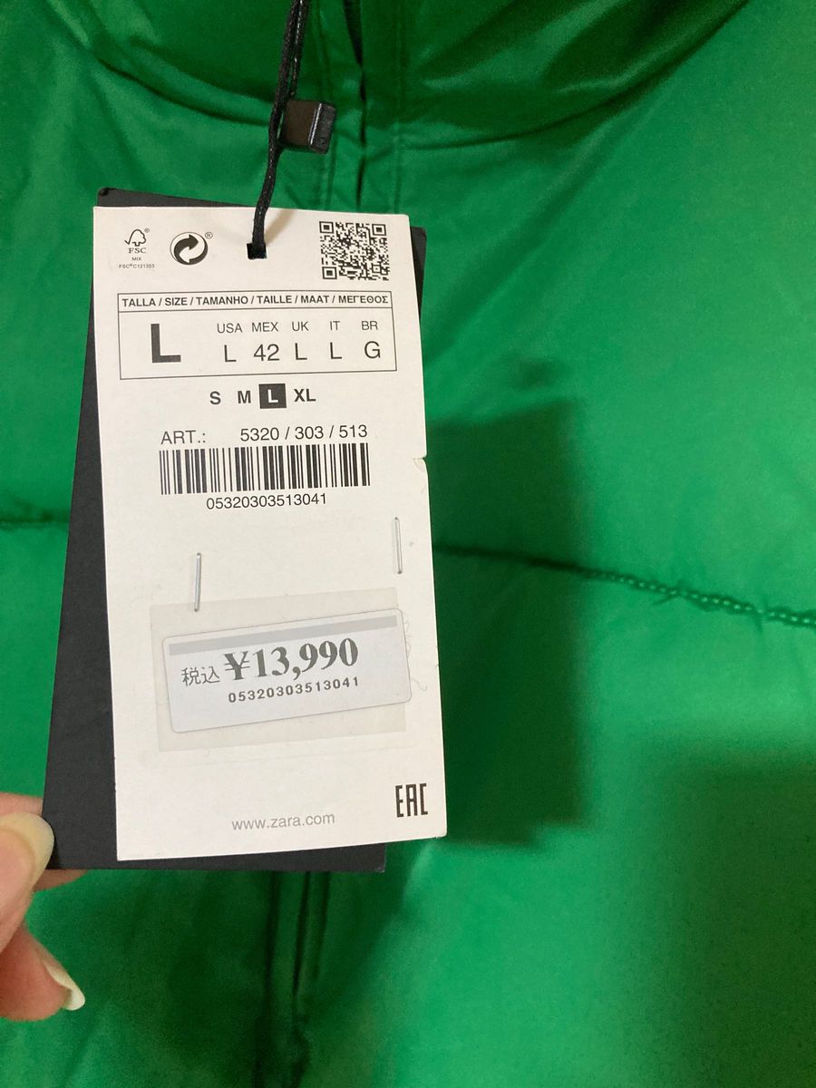 ZARA ダウンジャケット グリーン Lサイズ|Yahoo!フリマ(旧 ZARA ダウンジャケット グリーン Lサイズ|Yahoo!フリマ(旧