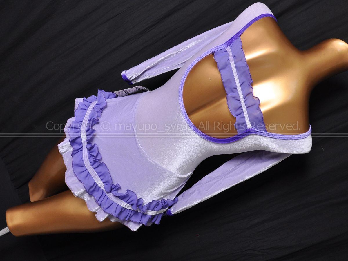 L1221-17* new goods GK long sleeve frill skirt attaching Leotard for children purple SMALL