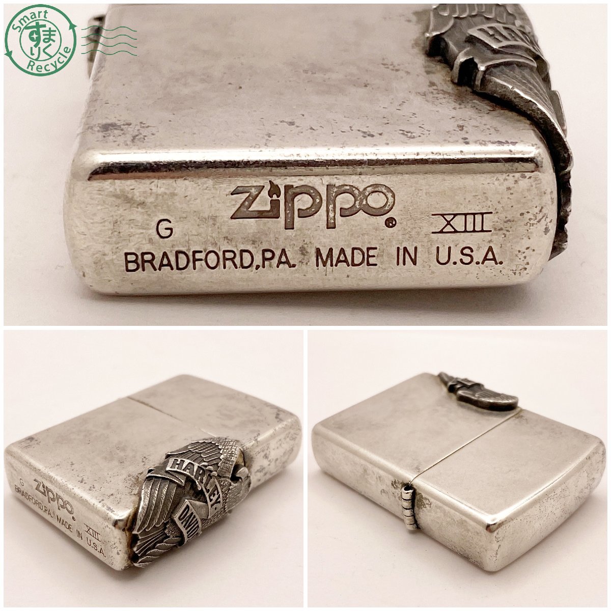 11331331　△ ZIPPO ジッポー ライター オイルライター HARLEY DAVIDSON ハーレーダビッドソン シルバーカラー 1997年製 着火未確認 中古_画像5