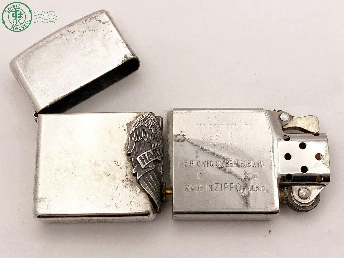 11331331　△ ZIPPO ジッポー ライター オイルライター HARLEY DAVIDSON ハーレーダビッドソン シルバーカラー 1997年製 着火未確認 中古_画像6