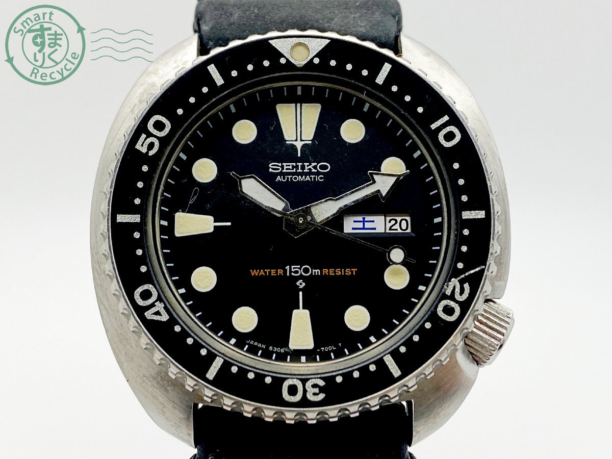 11424092　▽ 1円～！ SEIKO セイコー 6306-7001 サードダイバー メンズ 腕時計 AUTOMATIC 自動巻き デイト 黒文字盤 ヴィンテージ_画像8