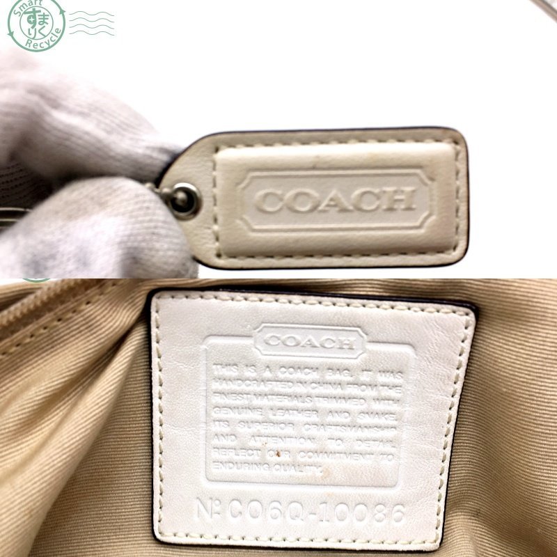 11652385　☆ COACH コーチ 10086 ワンショルダーバッグ シグネチャー レザー ブラウン ベージュ レディース ヴィンテージ 中古品_画像6