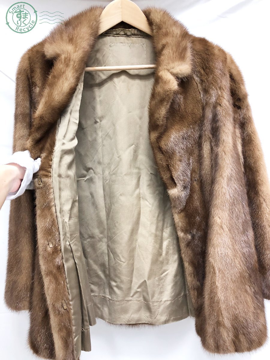 11281820　 ▽ パロディ palody ファーコート ジャケットコート 毛皮 上着 サイズ表記13 ブラウン系 茶色 メンズ 中古 ヴィンテージ_画像3
