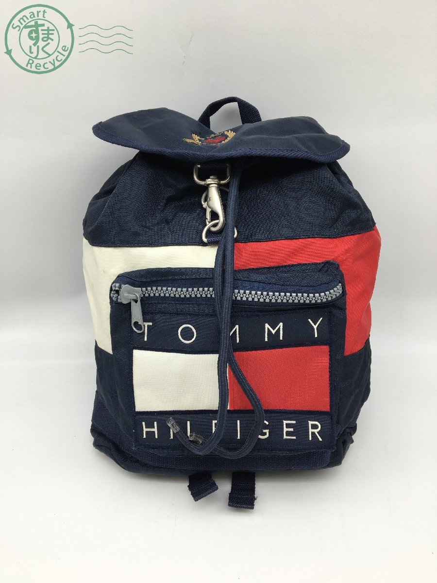 11633610　＊ TOMMY HILFIGERトミー ヒルフィガー リュックサック ナイロン バックパック レディース メンズ ネイビー 中古_画像1